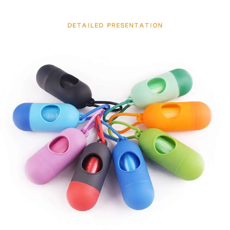 Poo Bag Dog Poop Dispenser Garbage Bags Pet Waste Holder Dispenser + Bags Feces Waste Bags Case Products ddmysmile Pill Bone Shape E Smile +