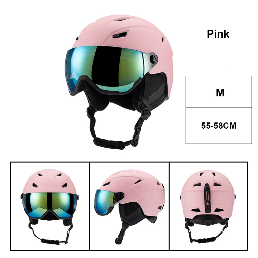 With ddmysmile Skiing Goggles Helmet Winter Outdoor Sports Ski Helmet Professional Snowboard Helmet 14 Vents Motorcycle Helmets For Men Smile