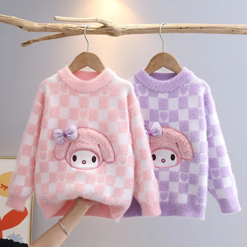 Thick Winter Girls Sweaters Children Veet Sweatshirts Clothes For Baby 3 To 8 Years Kids Woolen T-shirts Pullover Sweater 2024 smile