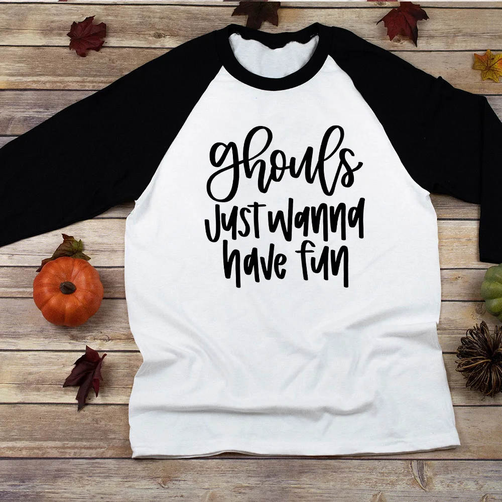 Baby Shirt Kids Halloween Halloween T-Shirt Halloween Kids Toddler Shirts Funny Ghouls T-Shirts Long Sleeve Ralgan Tops Tee smile T- T-