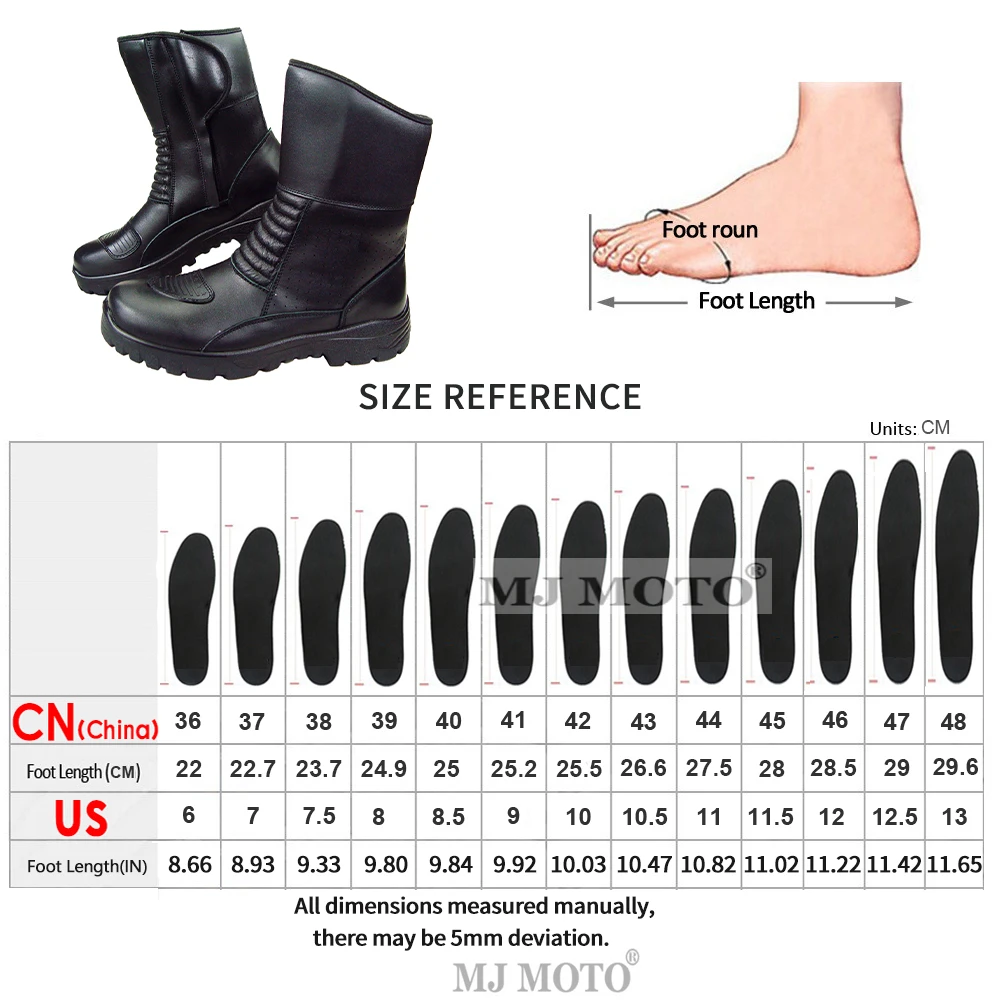 Boots Leather Motorcycle Black Retro Martin Boots Motorbiker Riding Shoes Motorboats Off-road Motorcyclist Shoes Protective smile