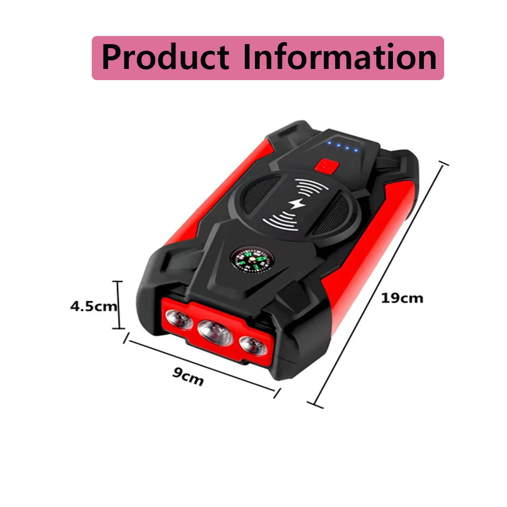 1200A High Capacity 39800mAh 12V Jump Starter Portable Starting Device Power Bank Car Charger For Car Battery Booster