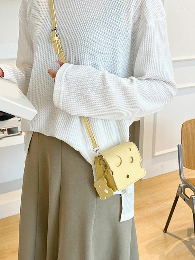 2025 NEW Bag Fashion Mini Women Mobile Phone Pouch Cheese Shaped Messenger Crossbody Handbags Small Square PU Leather For Girl Purse zhanyishengli