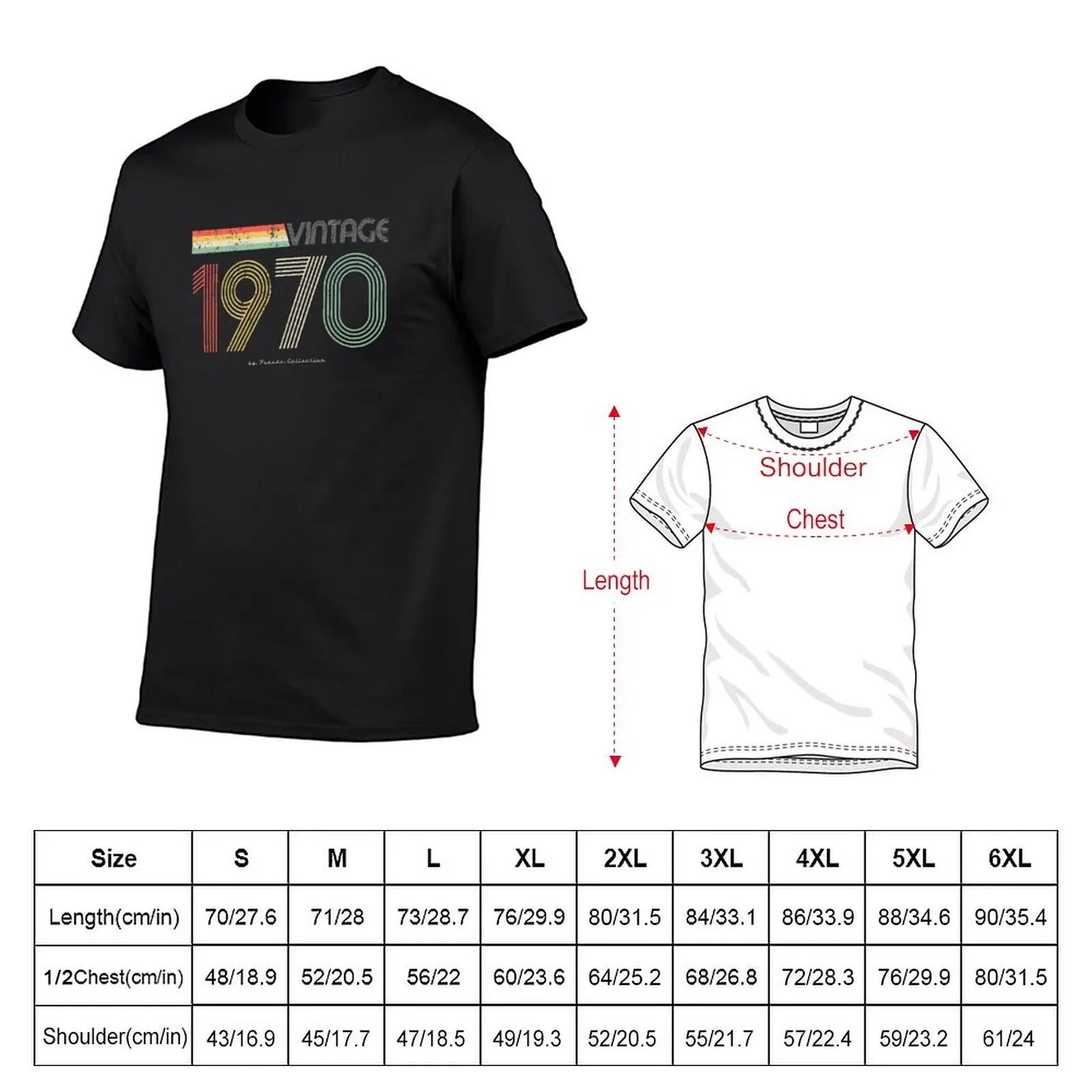 New Vintage Retro Classic 1970 pseudo T-Shirt sports fan t-shirts Aesthetic clothing heavy weight t shirts for men smile