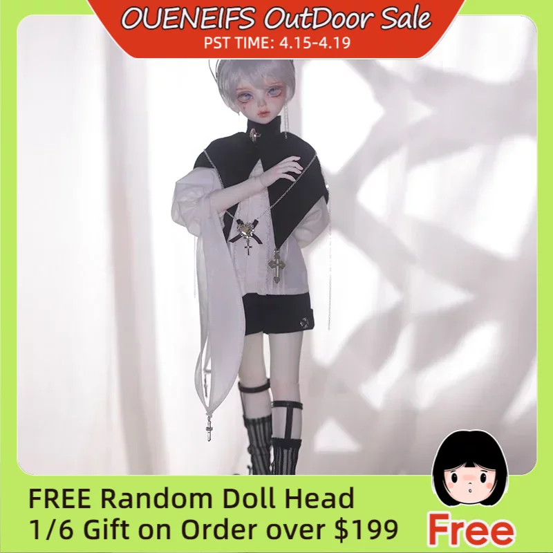 BJD Satani 1/4 Doll British style Fullset Of White Long-sleeved Shirt With Black CapeToys Resin Gifts Dolls smile