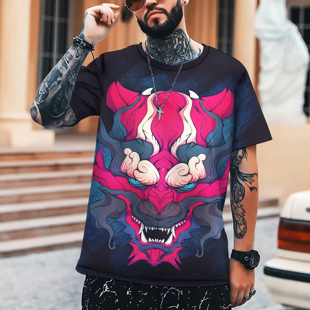 Oni T-Shirt 3D Men Samurai ddmysmile Mask Style Design T Shirt Ghost Face Summer Handsome Comfortable Breathable 2023 New Top Smile