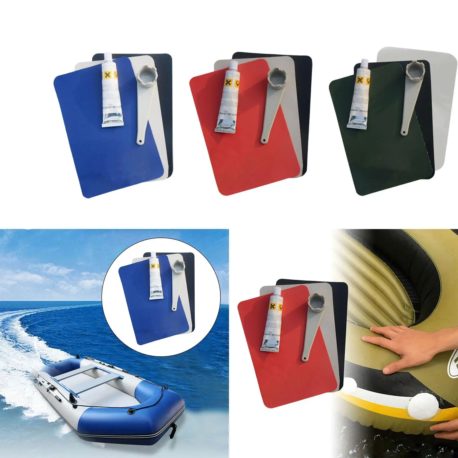 Repair Kayak ddmysmile Kayak Patches Air Vae Wrench Iatable Boat Repair Patches Kit Portable PVC Patch For Water Toys Replacement Smile