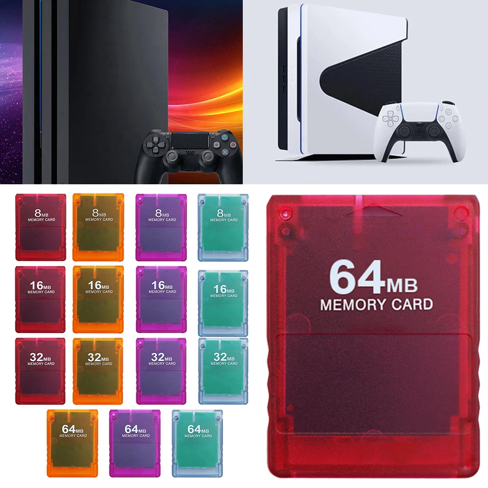 Free Mcboot ddmysmile Memory 8Mb/16Mb/32Mb/64Mb Card Transparent Shell Game Storage Card Gaming Memory Card For Ps2 FMCB Memory Card Smile