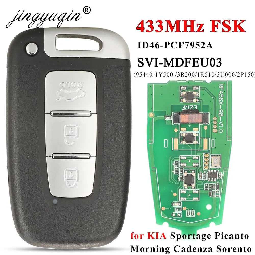 SVI-MDFEU03 jingyuqin Car 433Mhz Remote Smart Key for KIA Sportage Sorento Mohave K2 K5 Rio Optima Forte Cerato Cadenza Morning smile