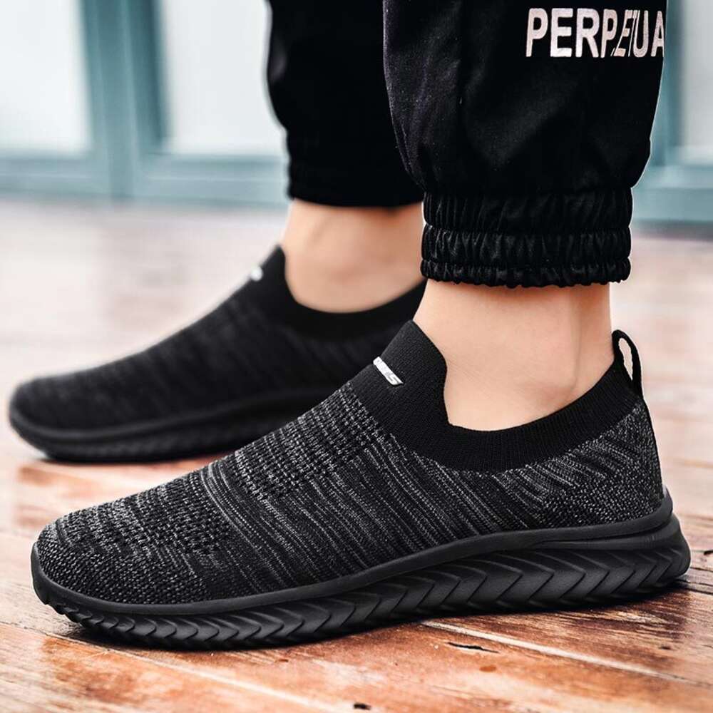 Large Size Summer Without Lacing Men Sneakers Socks Men's Sport Shoes Mens Running Sports Army Green Snickers