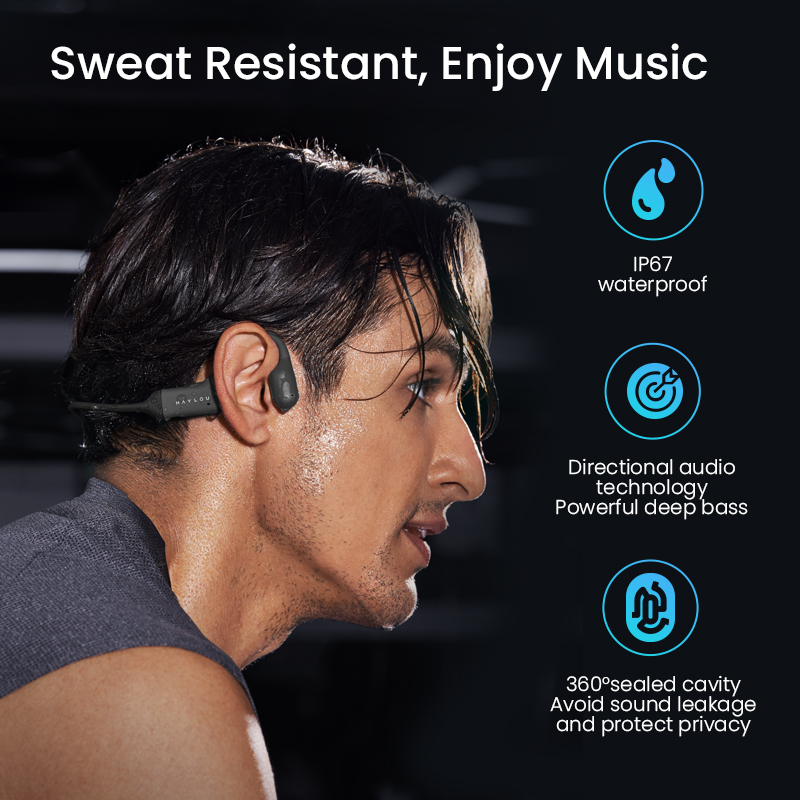 HAYLOU Purfree BC01 Wireless Bone Conduction Earphones Qualcomm3044 Bluetooth 5.2 Open-Ear Design Headphones Sports Headset