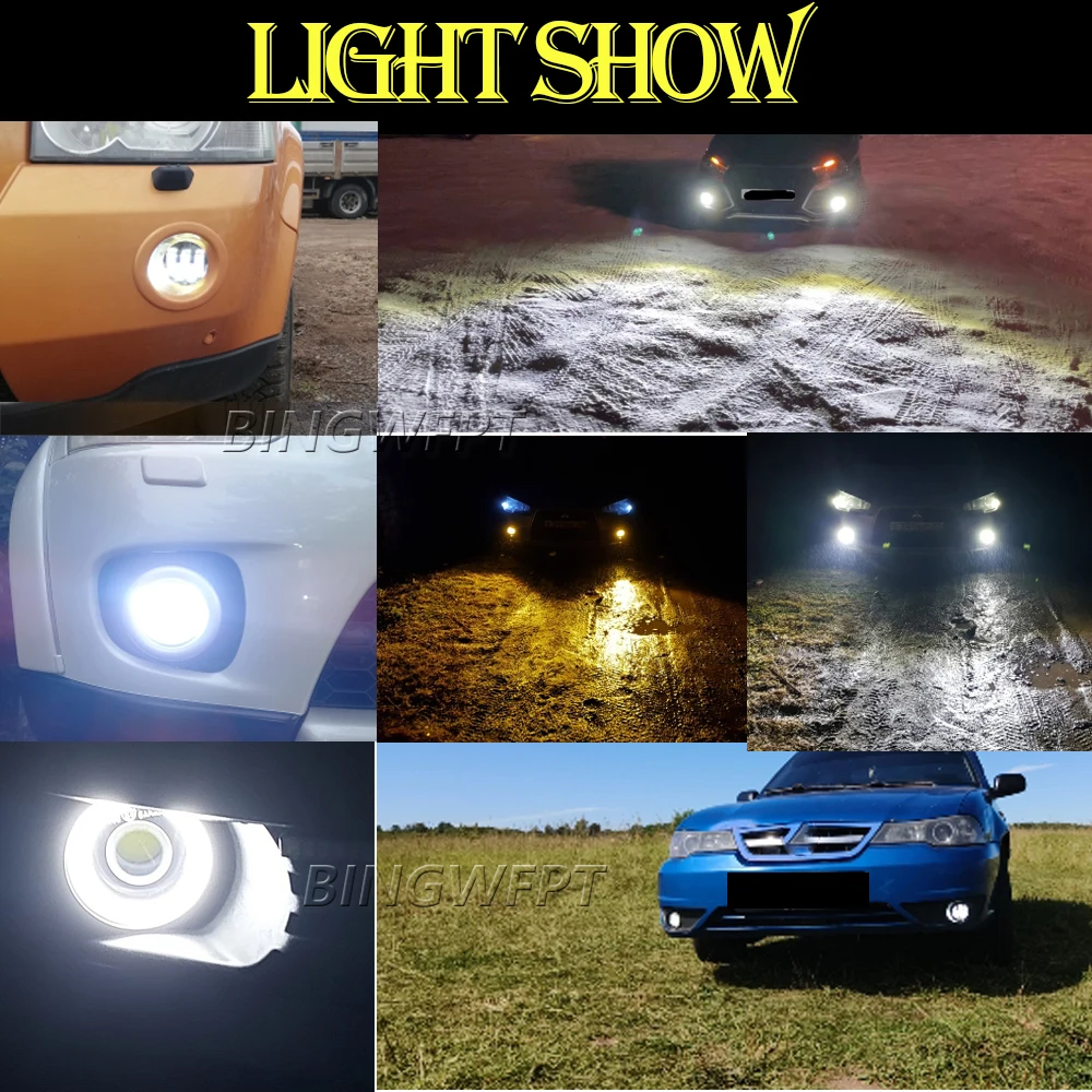 2 X Car Left + Right LED Fog Light Assembly Angel Eye Daytime Running Light DRL For Fiat Punto Evo 2009-2012