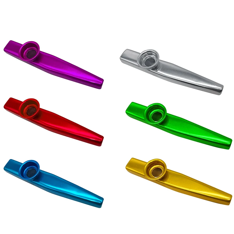 1/2PCS Metal Kazoo Flute Musical Instrument with Flute Diaphragm Kazu Flute Woodwind Instruments Hot Kids Music Gift Toys