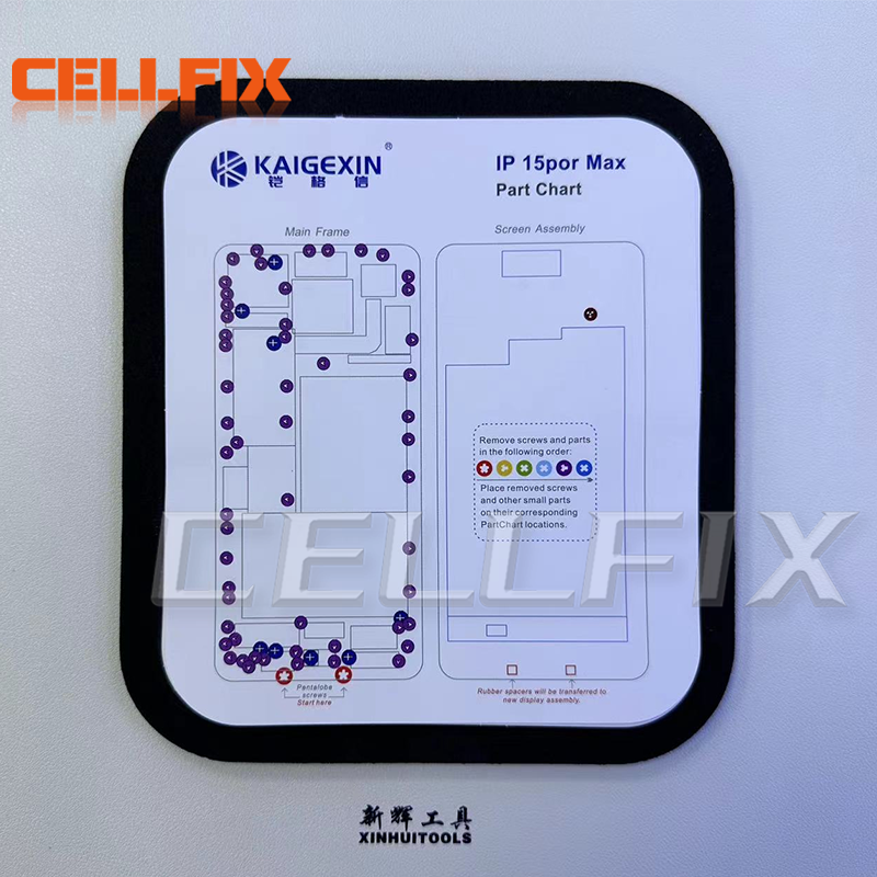 31PC Professional Guide Pad 2025 for Moblie iPhone 6-15pro Max Magnetic Screw Keeper Chart Mat Phone Repair new thicken Disassembly Tools