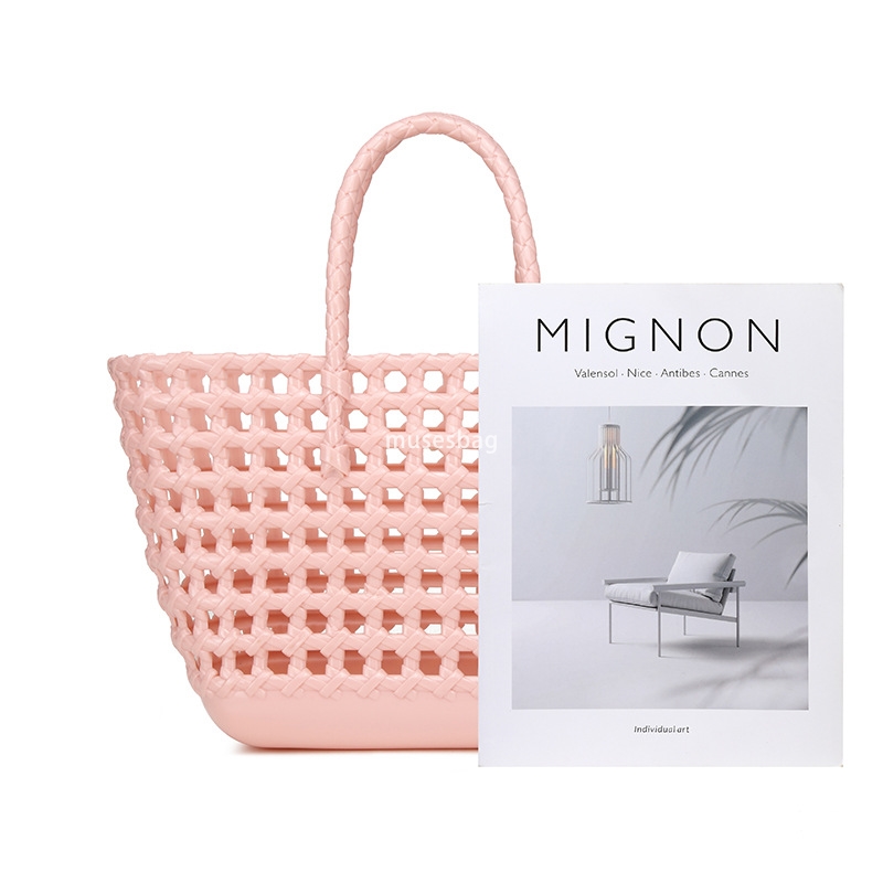 Designer bag, jelly bag, fashionable and versatile woven vegetable basket, summer women's handbag, large capacity handbag beach bag