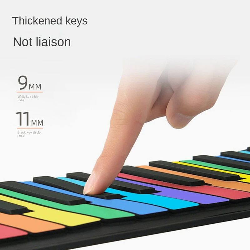 49 Keys Digital Keyboard Flexible Roll Up Piano With Loud Speaker Electronic Hand Roll Piano For Music Lovers Beginners