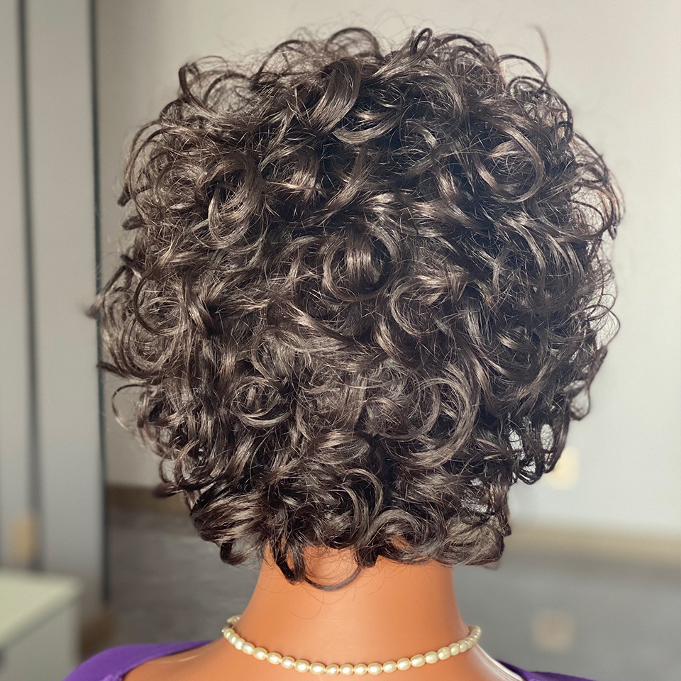 150 density Big Curl human hair wigs with bangs Full set wig virgin human hair Natural Black A Must-have Wig for Party Makeup Bags