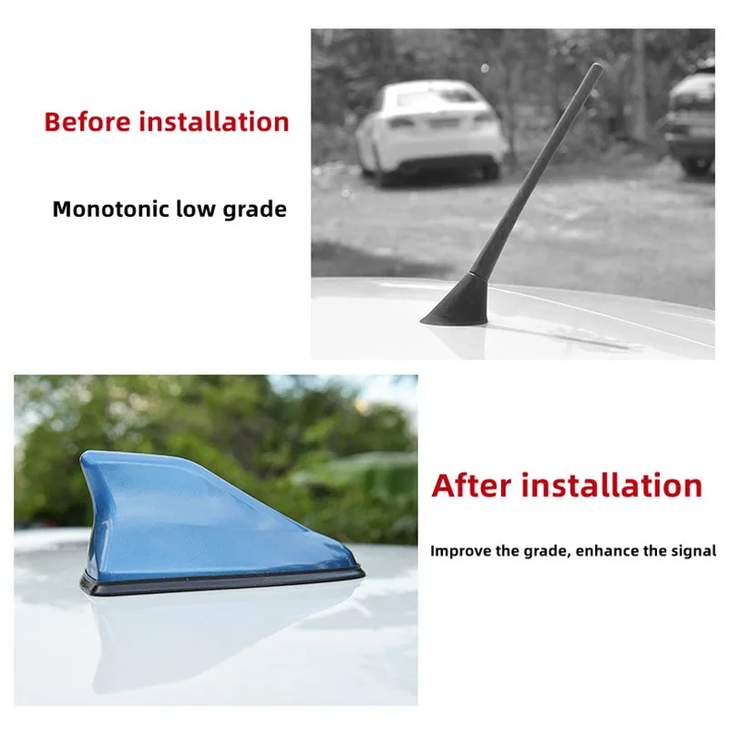 Car Shark Fin Antenna Tops Cover Radio FM Antenna Signal Universal Roof Signal Radio Antenna Signal Top Car Stickers Accessories