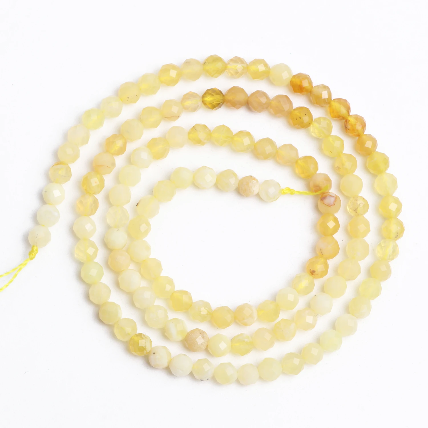 Natural Stone Faceted Beads Citrine Spacer Loose Beads for Jewelry Making DIY Handemade Bracelet Necklace Accessoy 15'' 4mm