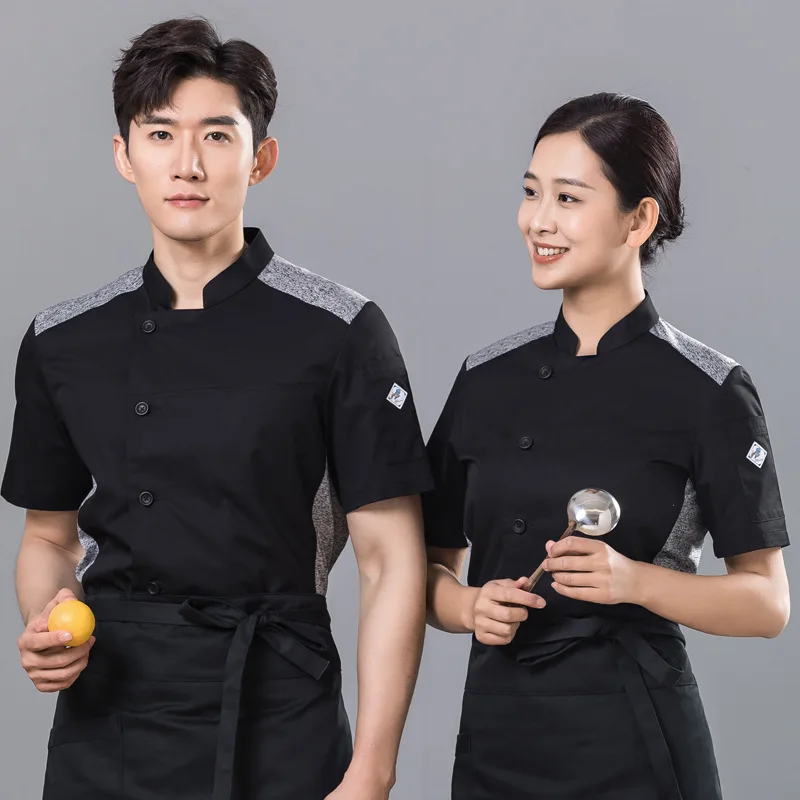 and Women Chef Men Jacket Breathable Mesh Devise Professional Kitchen Outfit Cooking Cook Uniform Hotel Restaurant Workwear smile