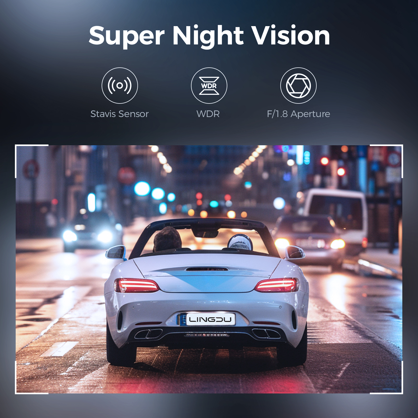LINGDU D200 Dash Cam 2K 720P Dual Front and Rear Car DVR 2025 WiFi Built in GPS Voice new Control 24H Parking Monitor Night Vision