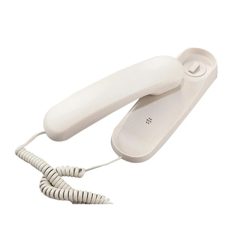 Corded Wall Phone, Trimline Phone for Hotel, Landline Wall Telephone Set for Home/Bathroom/School/Office 594A