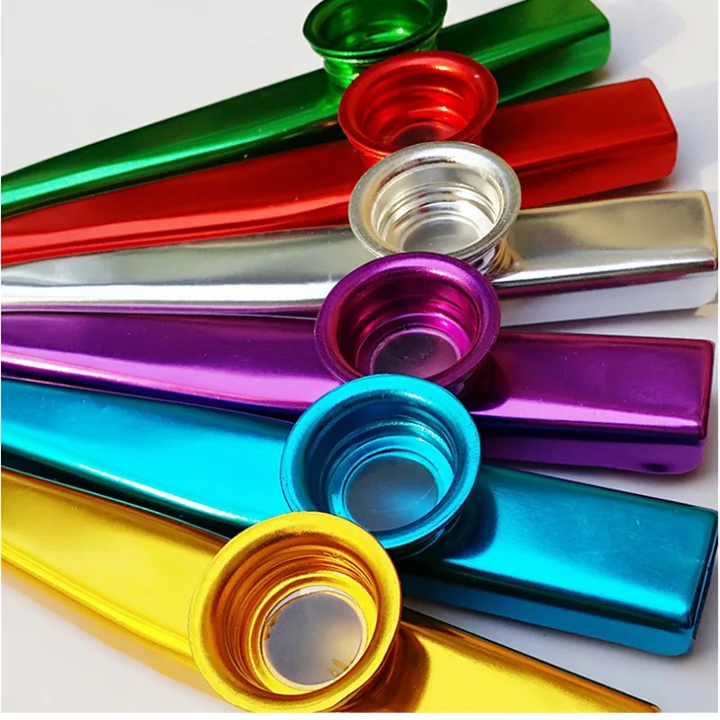 1/2PCS Metal Kazoo Flute Musical Instrument with Flute Diaphragm Kazu Flute Woodwind Instruments Hot Kids Music Gift Toys