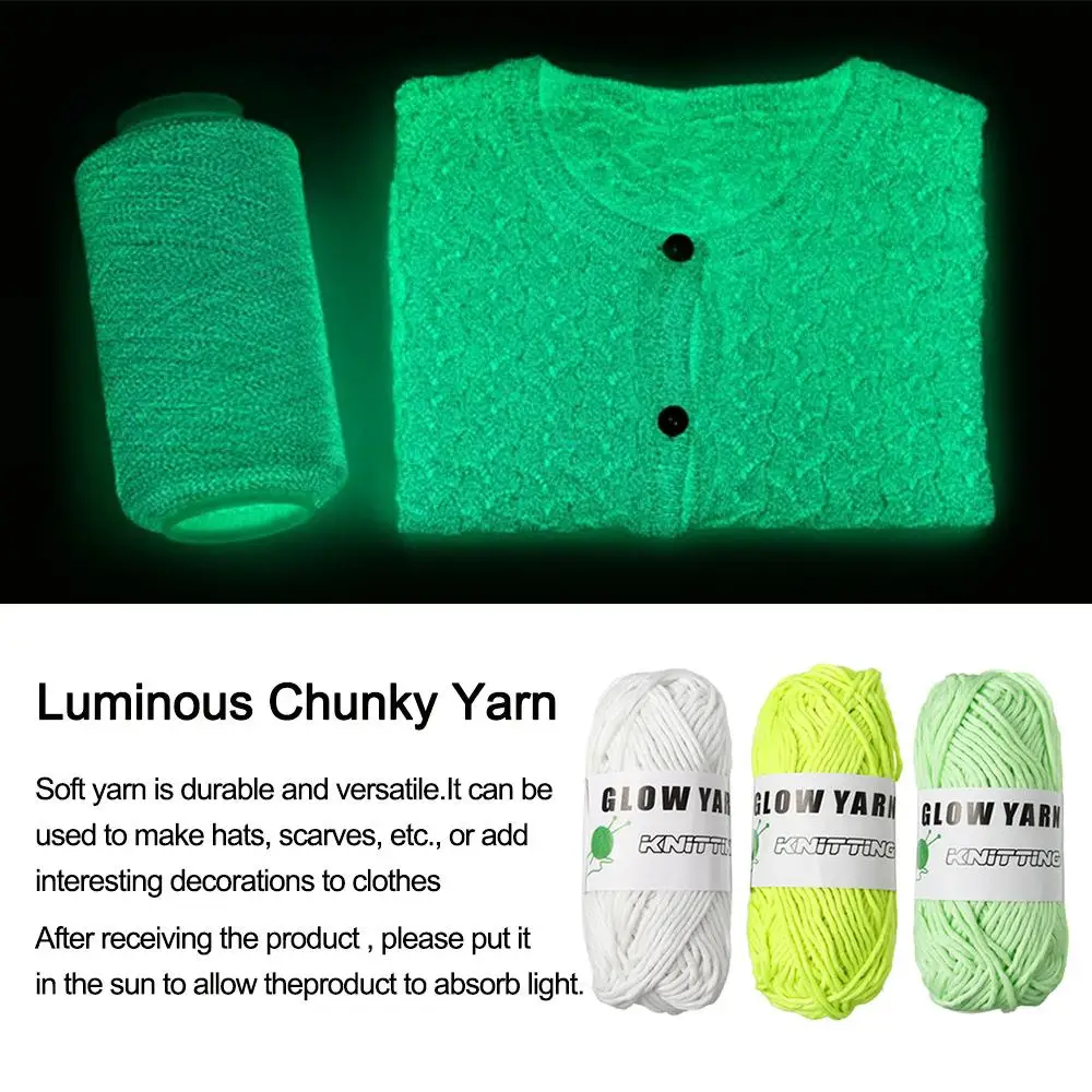 Yarn Novel Glow Functional in the Dark Polyester Luminous Chunky Yarn smile