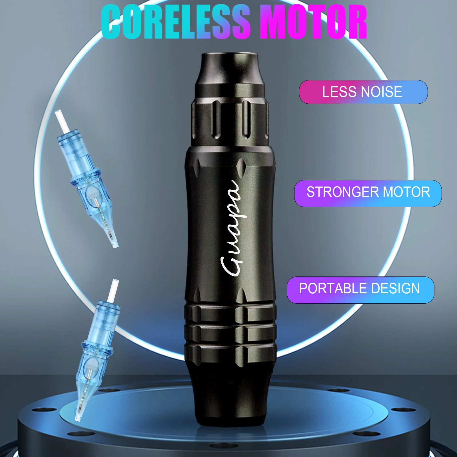 hine Kit Tattoo Rotary Tattoo Pen RCA Interface LED Digital Power Supply Permanent Makeup Universal Cartridge Tattoo Set smile