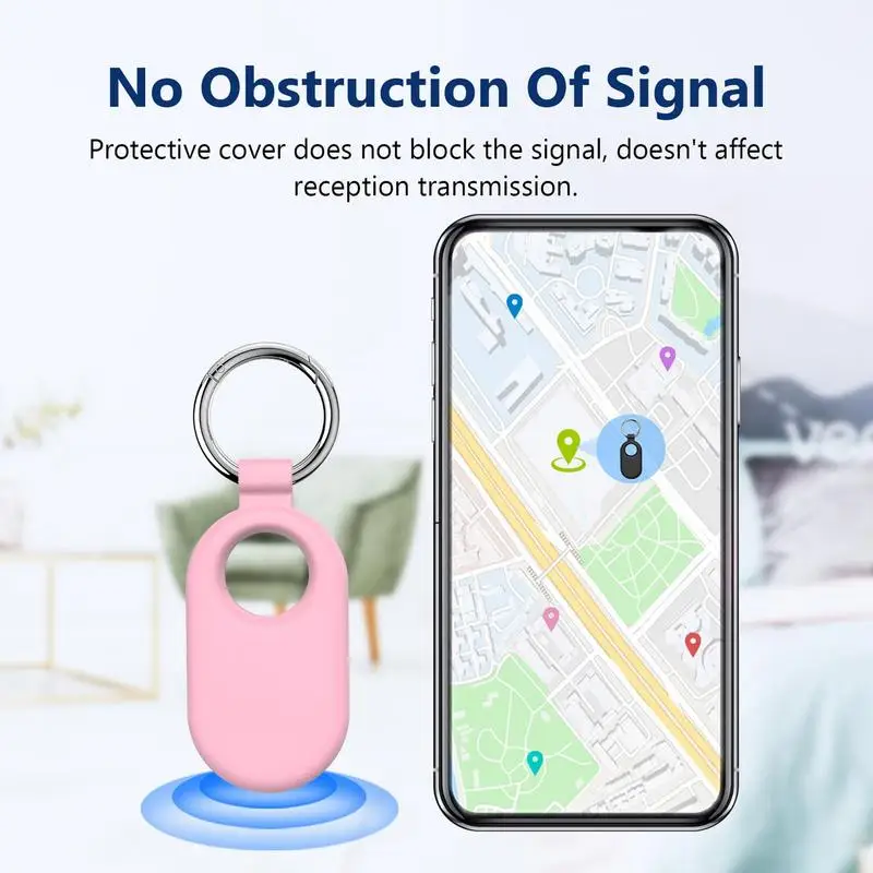 For Silicone SamsungGalaxy Cover SmartTag2 Locator Case Anti-lost Keychain Protect Sleeve For SmartTag2 Locator Accessories smile