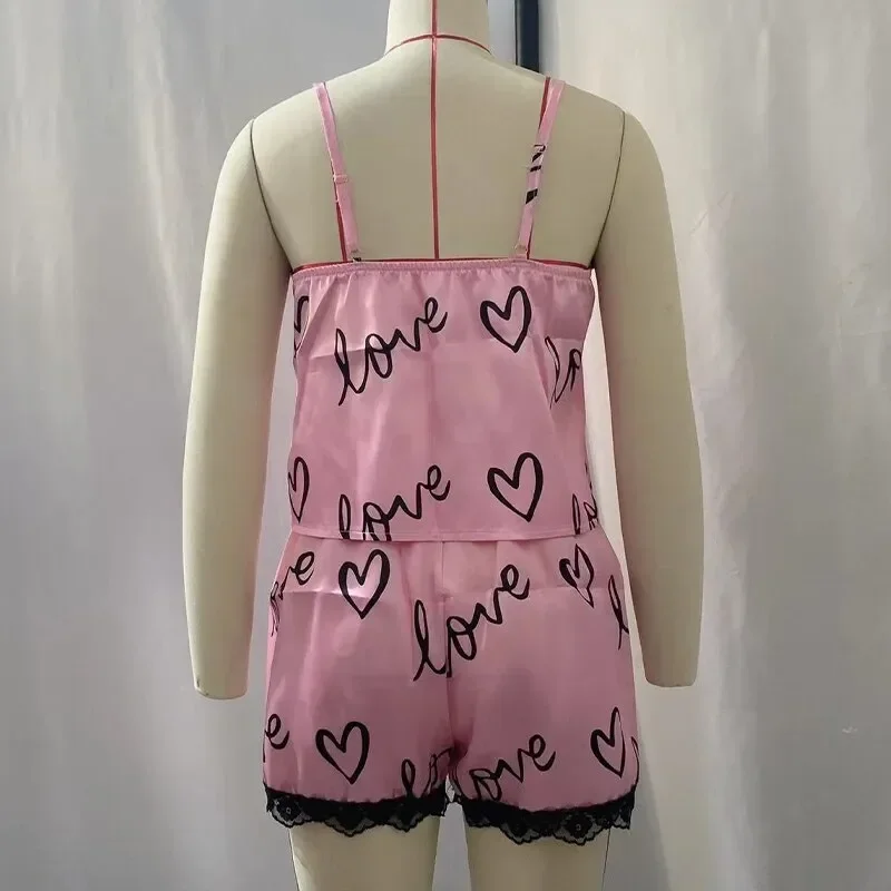 1 Set Women' Pama new Shorts Suit Homewear Print Underwear Pijama Sexy Summer Lingerie Camisoles Tanks 2025 Nighty Lady Sleepwear Woman