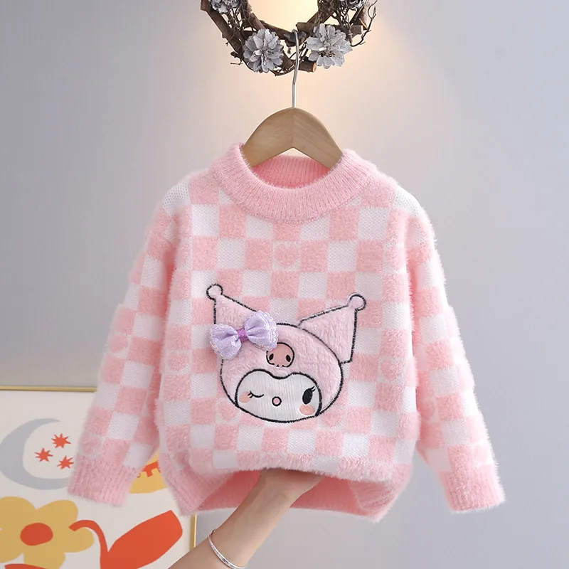Thick Winter Girls Sweaters Children Veet Sweatshirts Clothes For Baby 3 To 8 Years Kids Woolen T-shirts Pullover Sweater 2024 smile