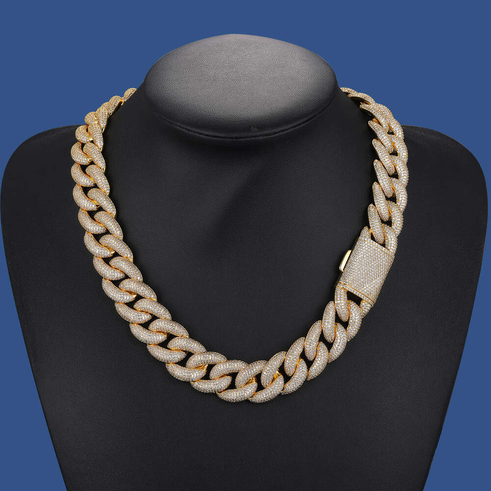 fashion designer hip hop sterg sier mirco paved vvs moissanite dia iced out bubble cuban k chain necklace gift box aaaaa for women men