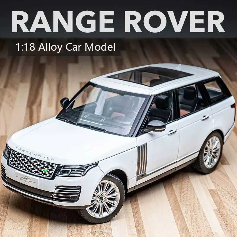 Cars Diecast Model Cars 1 18 Large Range Rover Alloy Car Models Simulate Sound and Light Pullback Toy Car Boys Series Decorative Gifts d240527