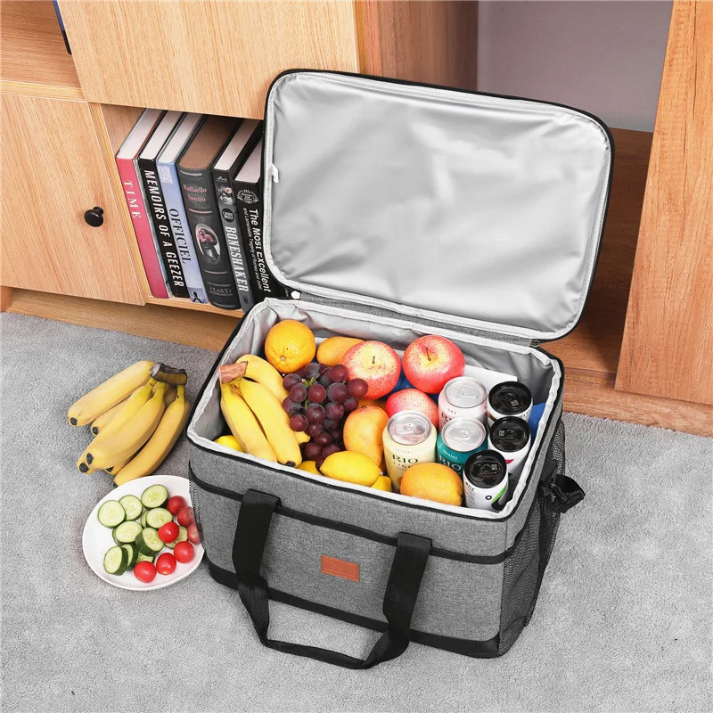 1PCS Portable Lunch Bag Handbag Waterproof Insulated Oxford Cooler Bag Thermal Food For Picnic Work Lunch Bag Storage Bags 240514