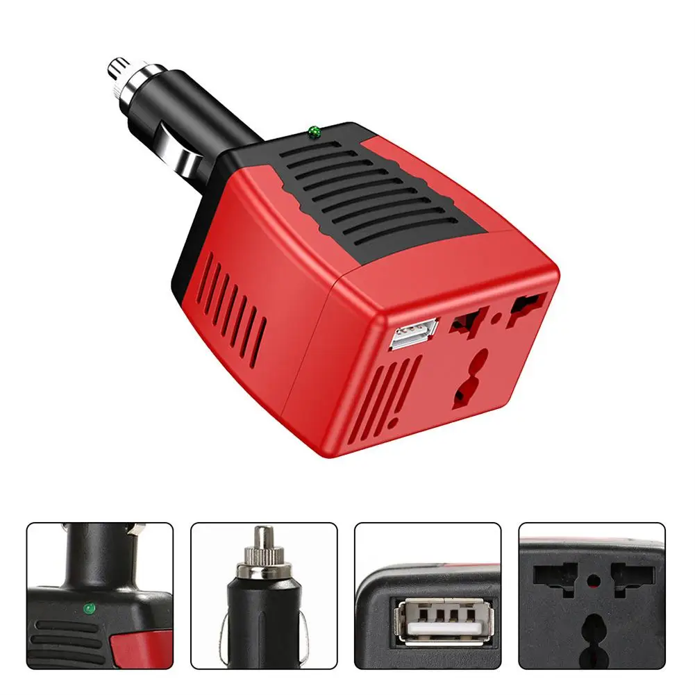 150W 75W Car Power Inverter 12V DC To 110V 220V AC Portable Auto Voltage Converter Adapter Car USB Charger Inverter For Vehicles