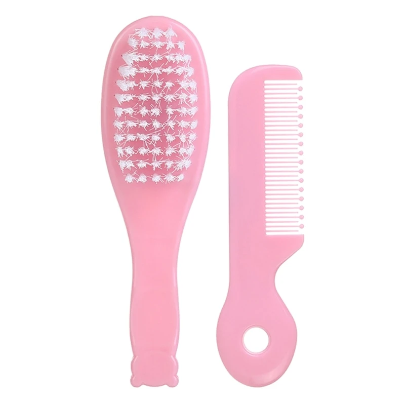 Soft Hair Brush & Comb Set Finest Bristles Baby Hair Brush Infant Body Massage Brush Bathtub Soothing Brush Travel Gear