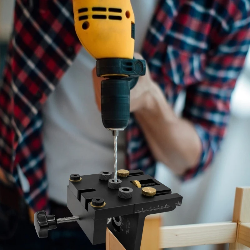 in 1 3 Doweling Jig Kit Pocket Hole Jig Drilling Guide Locator For Furniture Connecting Hole Puncher Tool For Woodworking smile