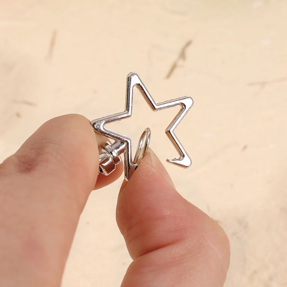 Star Shape Colorful 1/10PCS Keychains Lobster Clasps Hooks Key Chain Key Rings Spring Buckle for DIY Jewelry Accessories Finding smile