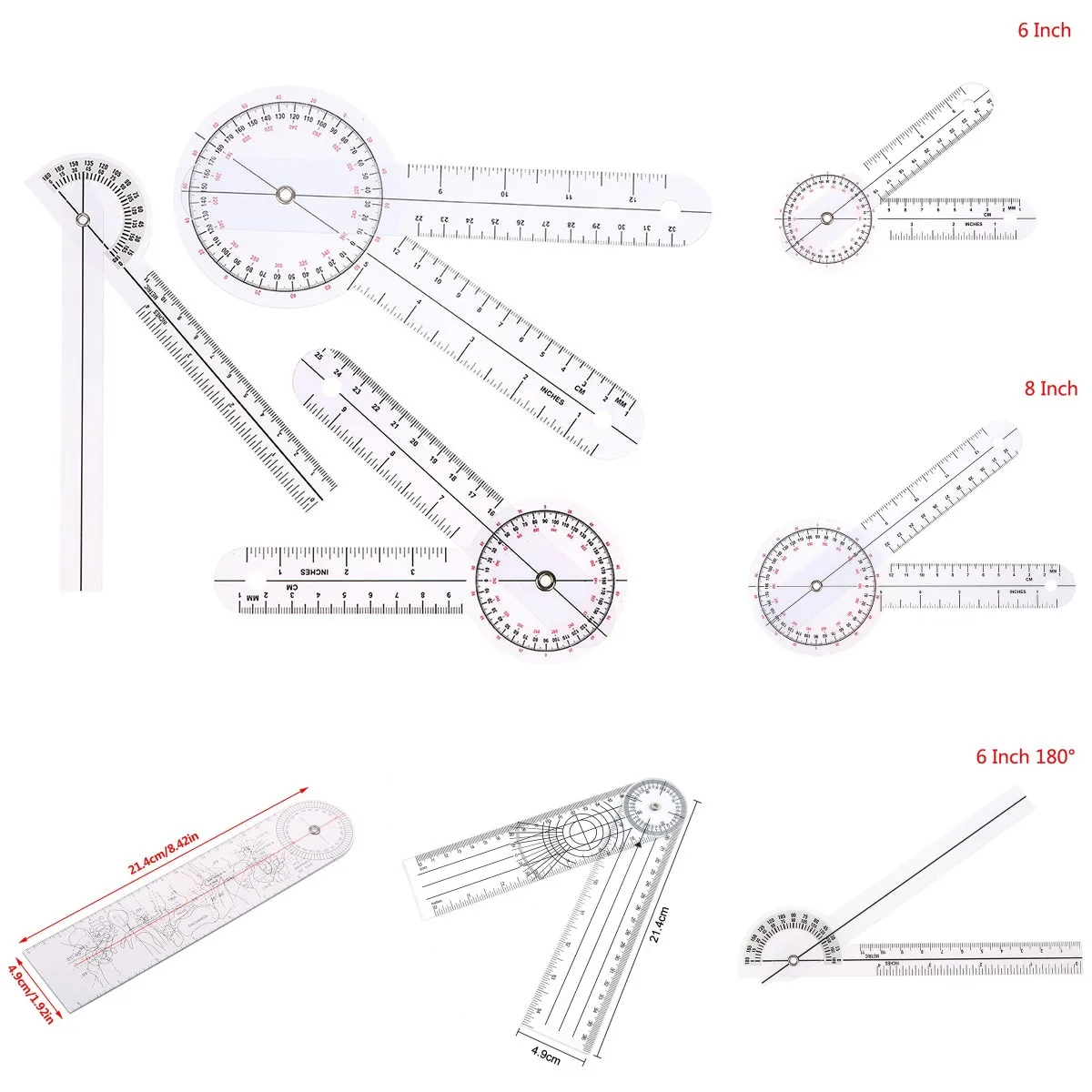 360 Goniometer 0- Degree Angle Medical Spinal Angle ddmysmile Ruler Angle Inclinometer Ruler Protractor Angle Finder Measuring Tool Smile 0-