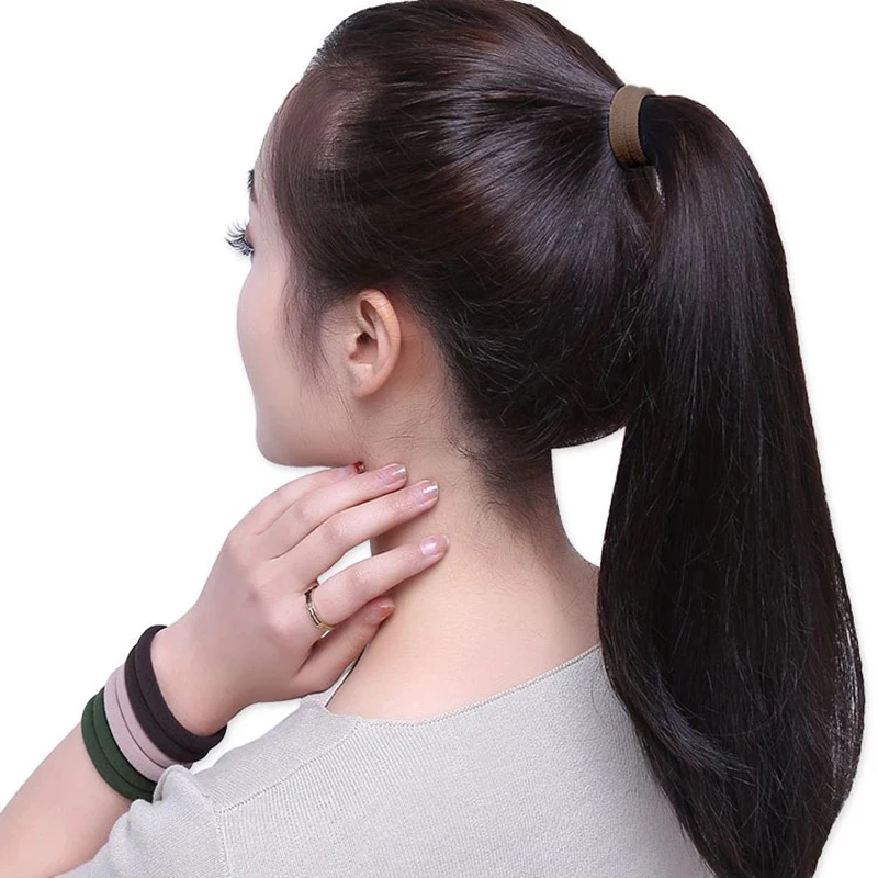 4cm Children 50PCS Headband High Elastic Solid Color Scrunchies Kids Baby Hair Bands Headwear Hair Accessories Gifts Holder smile