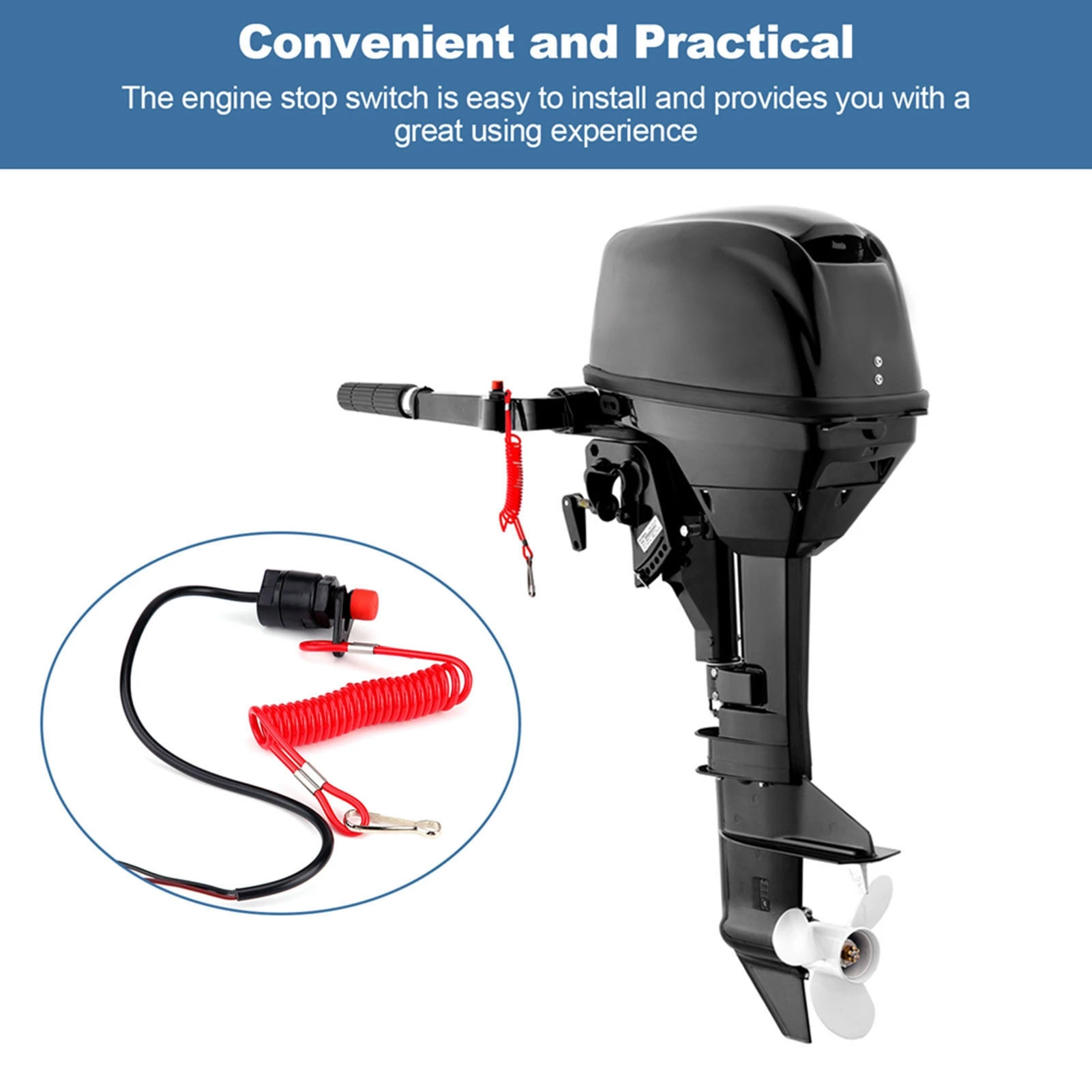 Outboard Motor Boat Engine Kill Stop Switch Safety Tether Lanyard Motorcycle Accessories Motorcycle Switches smile