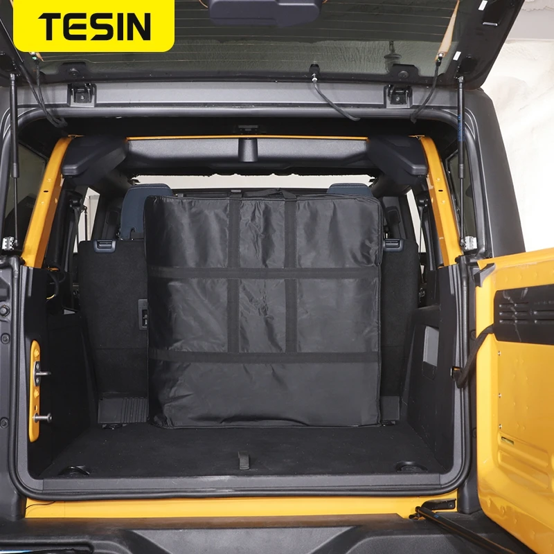 TESIN Hard Top Storage Bag For Ford Bronco 2021 2022 Car Trunk Storage Organizer Bag with Grab Handle Accessories Interoir Parts