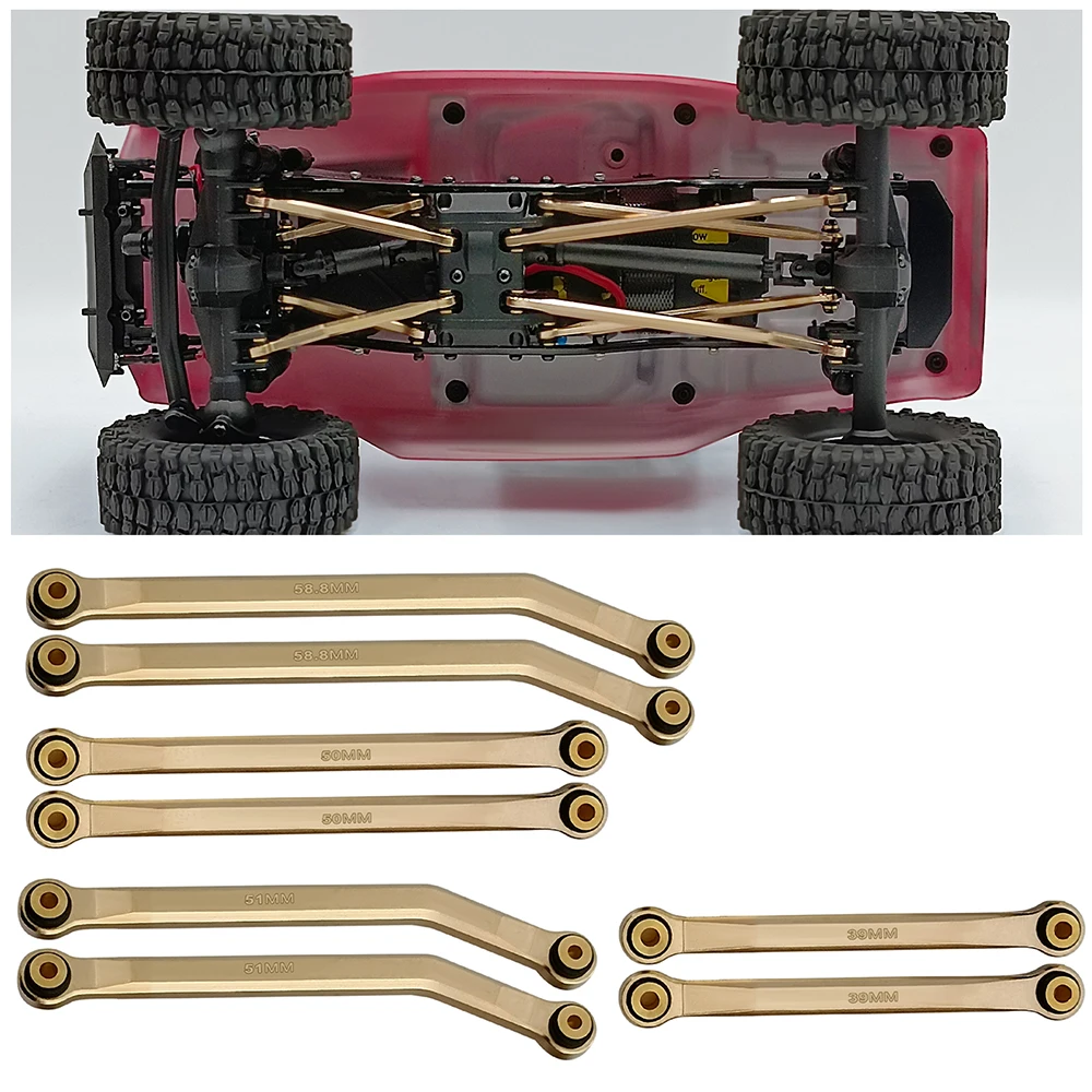 AXSPEED Axial SCX24 8 Links Heavy Brass Clearance Chassis Linkage Set for 1/24 RC Crawler Car JLU Ford Bronco Upgrade Parts