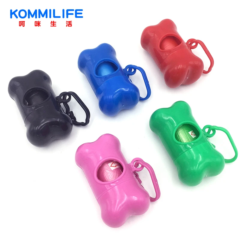 Waste Dog KOMMILIEF Portable Bag Dispenser Plastic Garbage Bag For Dogs Pet Waste Poop Bag Dispenser With 15pcs Garbage Bag smile