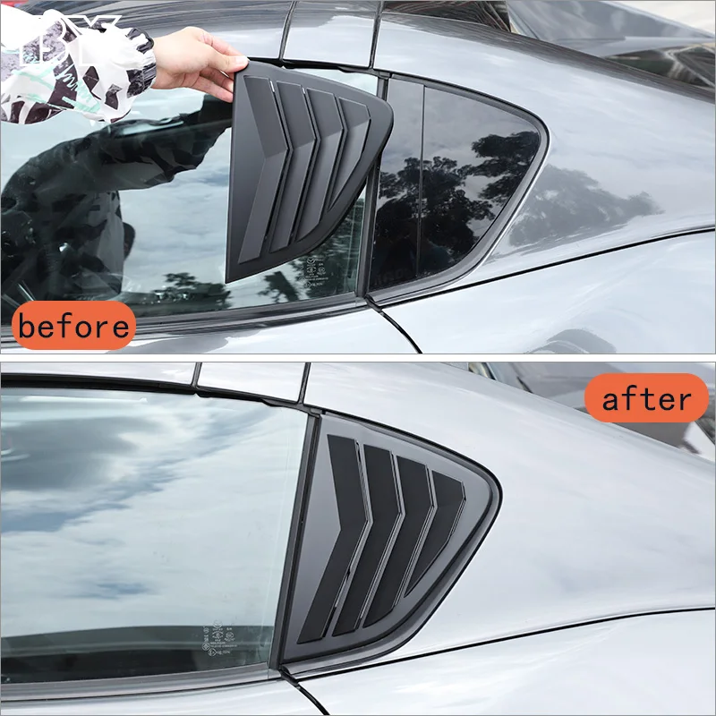 2016-2023 Mx-5 ddmysmile For Mazda Car Rear Glass Window Triangle Blinds Louvers Cover Protector Stickers ABS Shutter (Hardtop Version) Smile (Hardtop