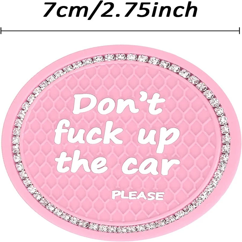 Bling Car Cup Pink Coaster Universal Dia Auto Cup Holder Insert Drink Coaster Car Interior ddmysmile Accessories Smile