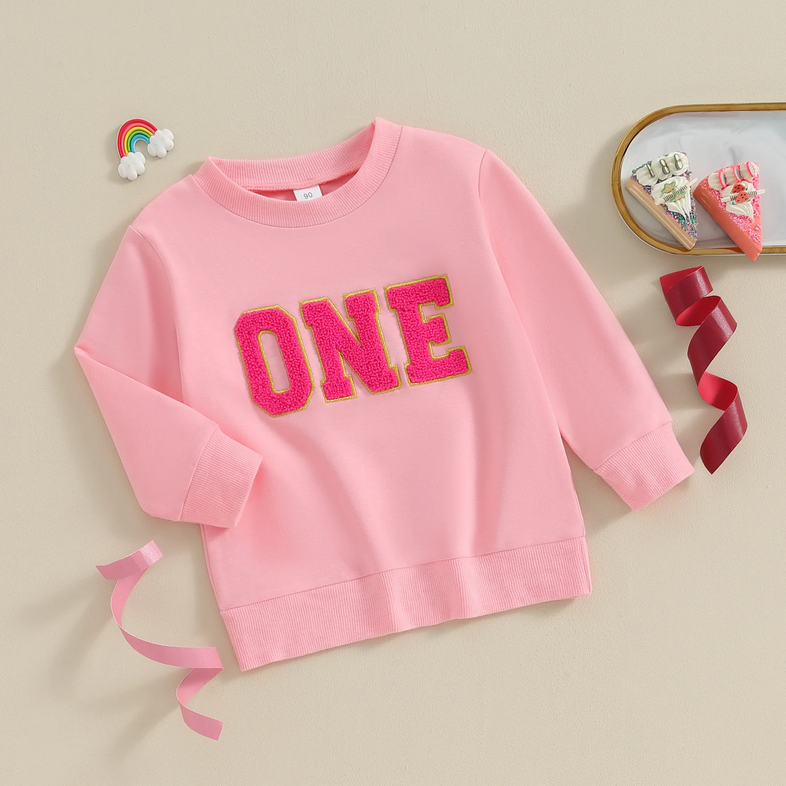 FOCUSNORM 1-5Y Toddler Kids Boys Girls Birthday Sweatshirt 2 Colors Letter Embroidery Long Sleeve Pullovers Autumn Tops