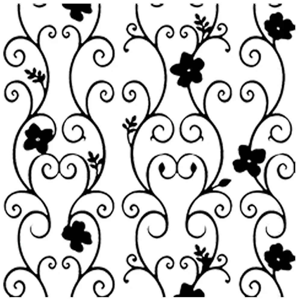 Window Glass Roll 1 Sticker Frosted Simple Black Flower Pattern Waterproof UV Protector Matte Window Paster Films Frosted Decal smile