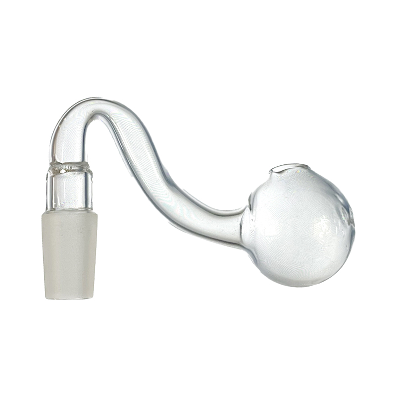 No Tariff - SmokPro 14mm Male Bent Oil Burner Attachment With 3cm Big Head Bowl - Curved Thick Pyrex Glass Smoking Pipe 10mm Male Available